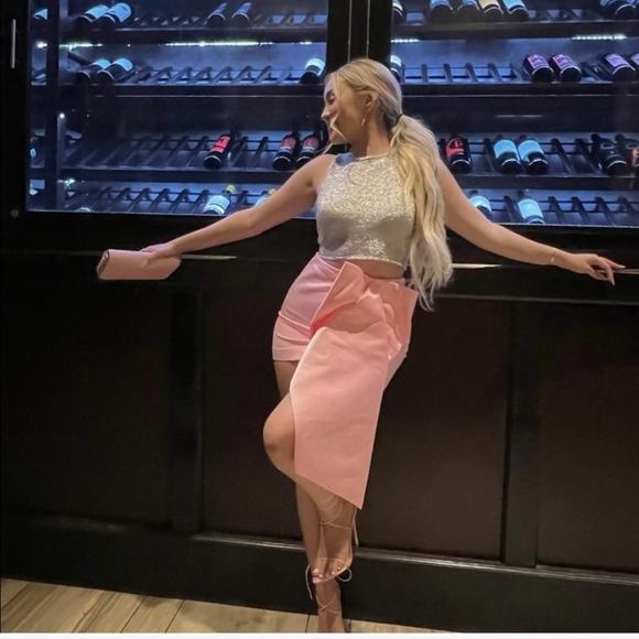 Zara * maxi bow mini skirt  pink size M - Picture 14 of 17